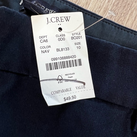 J. Crew | NWT | Women’s | 7" Classic Chino | Short | Navy | Size 10 - Picture 6 of 9